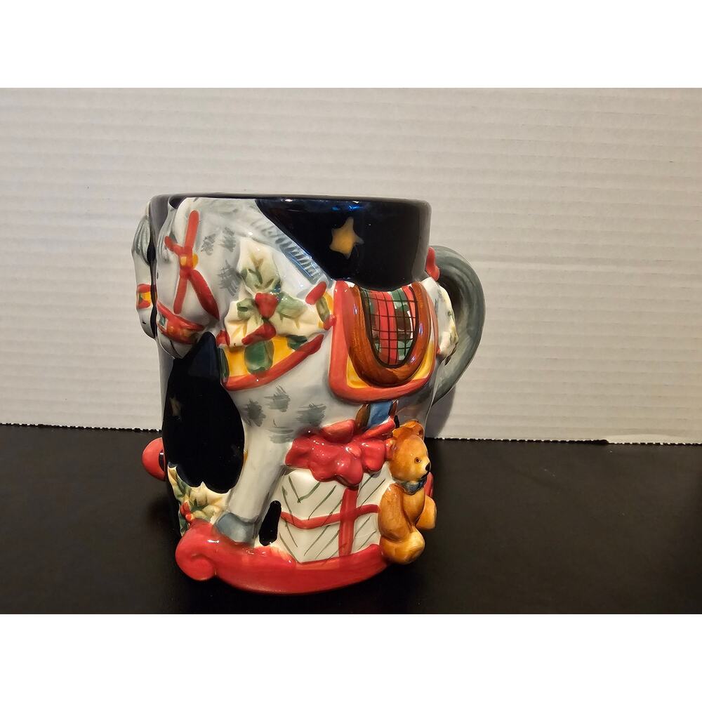Tis the Season Christmas Holiday Rocking Horse Oversize Mug Susan Winget Decor
